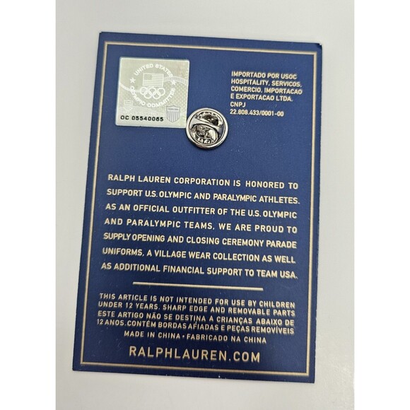 Polo Ralph Lauren U.S. Olympic Team Pin With Gift Box And Dust Bag 28mm Pin - Picture 3 of 7